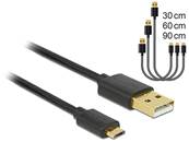 Câble de données et de chargement rapide USB 2.0 Type-A mâle > USB 2.0 Type Micro-B mâle 3 pièces no