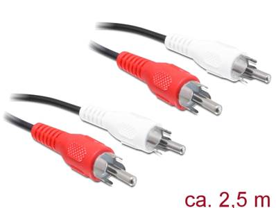 Cable RCA 2 x mâle / mâle 2.5 m