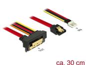 Câble SATA 6 Gb/s 7 broches femelle + alimentation Disquette 4 broches mâle > SATA 22 broches femell