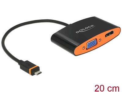 Adaptateur SlimPort / MyDP mâle > HDMI / VGA femelle + Micro USB femelle