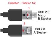 Câble USB 2.0 partage d'alimentation type A + Micro-B combiné mâle > USB 2.0 type Micro-B mâle OTG 1