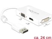 Adaptateur Displayport 1.1 mâle > VGA / HDMI / DVI femelle passif blanc