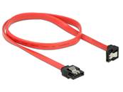 Câble SATA 6 Gbit/s mâle droit > SATA mâle coudé vers le bas 50 cm métal rouge