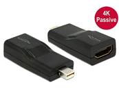 Adaptateur mini Displayport 1.2 mâle > HDMI femelle 4K passif noir