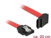 Câble SATA 6 Gb/s mâle droit > SATA mâle coudé vers le haut 20 cm métal rouge