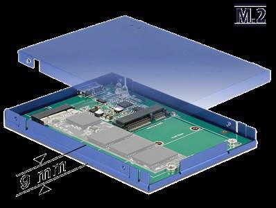 Convertisseur 2.5" USB 3.1 Micro-B femelle > M.2 / mSATA avec boîtier