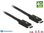 Câble Thunderbolt™ 3 (40 Go/s) USB-C™ mâle > mâle passif 0,5 m 5 A noir