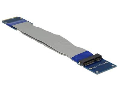 Mini PCI Express / mSATA d'extension mâle > carte réhausseur d'emplacement avec câble flexible 13 cm