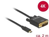 Câble USB Type-C™ mâle > DVI 24+1 mâle (Mode DP Alt) 4K 30 Hz 2 m noir