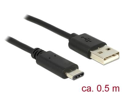 Câble USB 2.0 Type-A mâle > USB Type-C™ 2.0 mâle 0,5 m noir