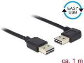 Câble EASY-USB 2.0 Type-A mâle > EASY-USB 2.0 Type-A mâle coudé vers la gauche / droite 1 m