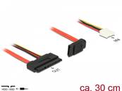 Câble SATA 6 Gb/s à 7 broches femelle + alimentation à 4 broches femelle pour disquette (5 V + 12 V)