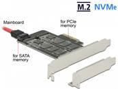Carte PCI Express x4 > 1 x M.2 touche B interne + 1 x NVMe M.2 touche M interne - Facteur de forme à