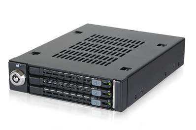 Rack amovible 3,5" en métal pour 3 x disque dur 2,5" SATA couleur noir