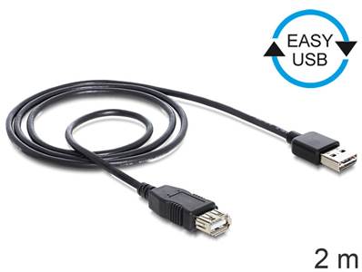 Câble d'extension EASY-USB 2.0 Type-A mâle > USB 2.0 Type-A femelle noir 2 m