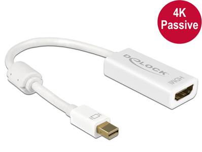 Adaptateur mini Displayport 1.2 mâle > HDMI femelle 4K passif blanc