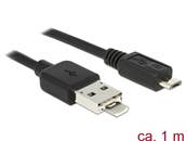 Câble USB 2.0 partage d'alimentation type A + Micro-B combiné mâle > USB 2.0 type Micro-B mâle OTG 1