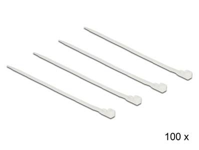 Attache-câbles détachables blancs L 200 x l 4,8 mm 100 pièces