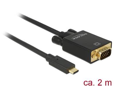 Câble USB Type-C™ mâle > VGA mâle (Mode DP Alt) Full HD 1080p 2 m noir