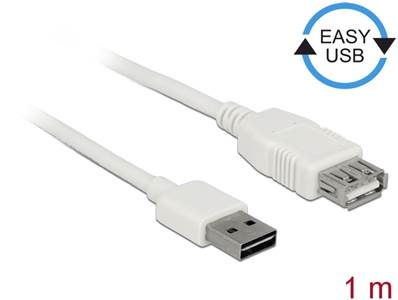Câble d'extension EASY-USB 2.0 Type-A mâle > USB 2.0 Type-A femelle blanc 1 m