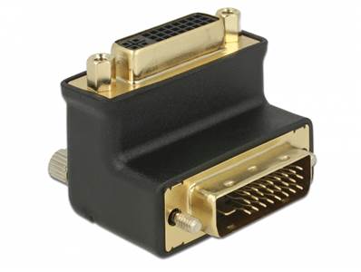 Adaptateur DVI 24+1 mâle > DVI 24+5 femelle coudé à 90°