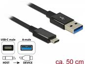 Câble USB SuperSpeed 10 Gbps (USB 3.1 Gen 2) USB Type-C™ mâle > USB Type-A mâle 0,5 m noir coaxial P