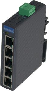 Switch  Fast Ethernet 5 x 10/100 Base Tx boitier  Rail DIN alu 35mm 12/48 VDC 
