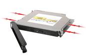 Backplane 5,25” pour 2x 2.5” SATA/SAS + Lecteur Optique Slim