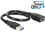 Câble USB 3.0 Type-A mâle > USB 3.0 Type-A femelle ShapeCable 0,35 m