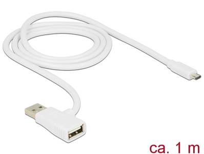 Câble de chargement rapide USB 2.0 A mâle > femelle + Micro USB 2.0 mâle 1 m