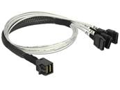 Câble Mini SAS HD SFF-8643 > 4 x SATA 7 Pin 0,5 m