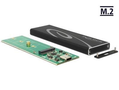 Boîtier externe M.2 SSD 80 mm > SuperSpeed USB 10 Gbps (USB 3.1 Gen 2) USB Type-C™ femelle