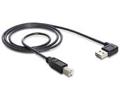 Câble EASY-USB 2.0 Type-A mâle coudé vers la gauche / droite > USB 2.0 Type-B mâle 1 m