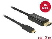 Câble USB Type-C™ mâle > Displayport mâle (Mode DP Alt) 4K 60 Hz 2 m noir