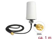 Antenne GSM / UMTS SMA mâle 0,7 - 1,6 dBi omnidirectionnelle fixe extérieure blanche