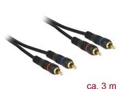 Kabel 2 x Cinch Stecker > 2 x Cinch Stecker 3,0 m koaxial OFC schwarz