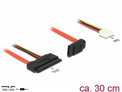 Câble SATA 6 Gb/s à 7 broches femelle + alimentation à 4 broches femelle pour disquette (5 V + 12 V)