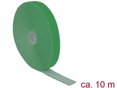 Fermetures par velcro L 10 m x l 20 mm rouleau vert