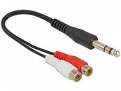 Câble Audio prise jack stéréo de 6,35 mm mâle > 2 x RCA femelle 28 cm
