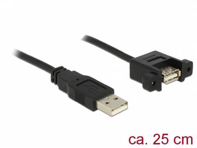 Câble USB 2.0 Type-A mâle > USB 2.0 Type-A femelle à montage sur panneau 0,25 m