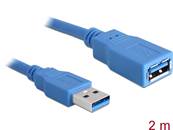 Câble d'extension USB 3.0 Type-A mâle > USB 3.0 Type-A femelle 2 m bleu
