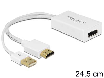 Adaptateur HDMI-A mâle > Displayport 1.2 femelle blanc