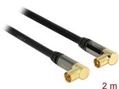 Câble d’antenne IEC mâle coudée > IEC femelle coudée RG-6/U 2 m noir