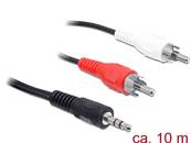 Câble Audio prise jack stéréo de 3.5 mm mâle > 2 x RCA mâle 10 m