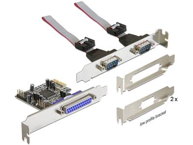 Carte PCI Express > 2 x Série RS-232 + 1 x Parallèle