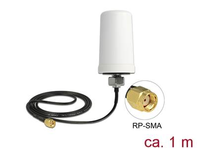 Antenne blanche extérieure WLAN 802.11 ac/a/h/b/g/n RP-SMA mâle 1,4 - 3 dBi omnidirectionnelle avec
