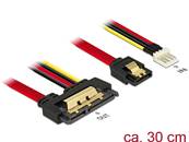 Câble SATA 6 Gb/s 7 broches femelle + alimentation Disquette 4 broches mâle > SATA 22 broches femell