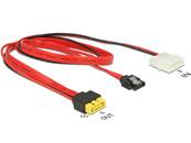 Câble SATA 6 Gb/s 7 broches femelles + Molex 2 broches mâles > SATA mâle 8 broches d'alimentation av