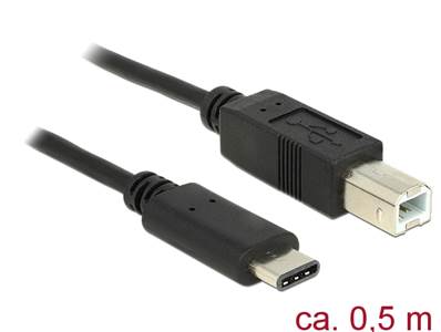 Câble USB Type-C™ 2.0 mâle > USB 2.0 Type-B mâle 0,5 m noir