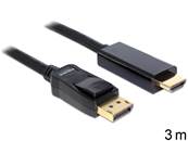 Câble Displayport 1.1 mâle > High Speed HDMI-A mâle passif 3 m noir